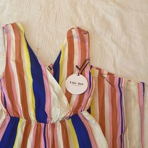 Stripped Bell Bottom Romper